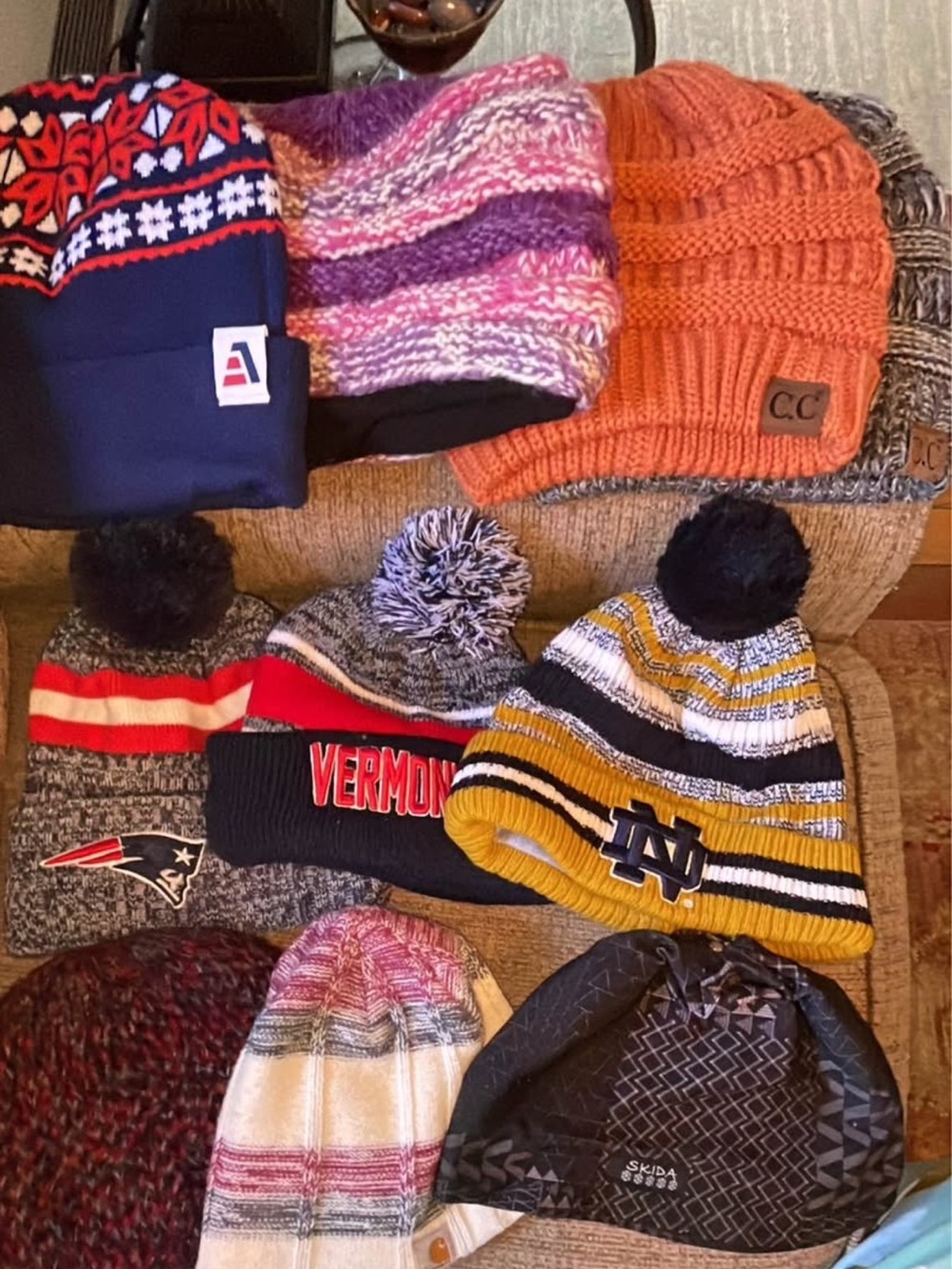 Mixed Winter Beanie Lot - Multicolor Pom & Knit Caps